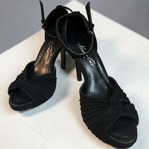Kenneth Cole Black Peep-Toe Heels